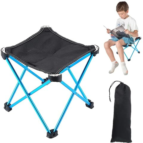 Camping-Klapphocker, Outdoor-Fußhocker – zusammenklappbarer tragbarer Outdoor-Fußhocker, extra großer Sitz für Kinder und Erwachsene, Camping-Angelhocker zum Wandern, Outdoor