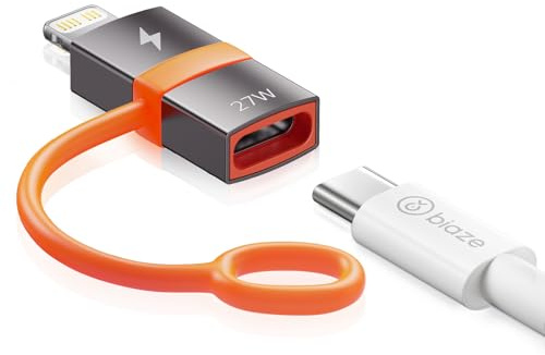 biaze Adaptador USB C a Lightning tipo C hembra a Lightning macho, adaptador de datos de transferencia de carga para iPhone 14/13/12/11/iPad/Air, no para auriculares/audio (2 unidades)