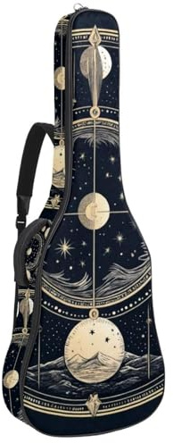 Gitarrentasche in voller Größe, wasserdichte Gitarren-Abdeckung, Tragetasche für akustische klassische E-Gitarren, nahtlos, Aquarell-Blumen, Multicolor 08, 42.9x16.9x4.7 in, Lässiger Tagesrucksack