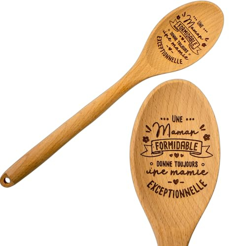 ERNESTINE - Cuillère Mamie cadeau fête des grands mères - cuillère en bois personnalisée pour annonce grossesse future grand-mère - idée annonce grossesse grands-parents - cadeau mamie annonce bébé