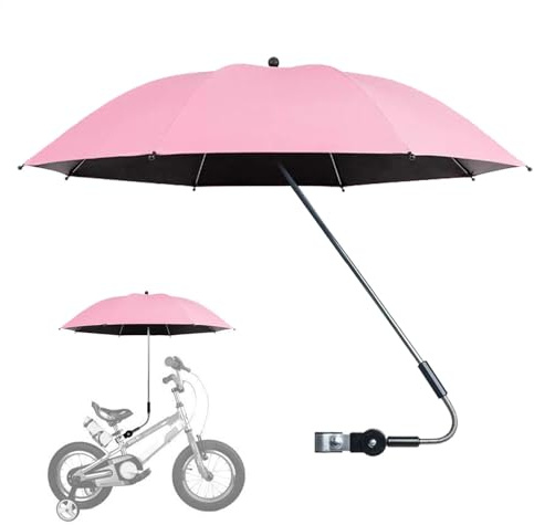 Abrazadera de paraguas para cochecito de bebé, sombrilla extra grande, protección solar UPF 50+ con abrazadera, protección solar para cochecito, impermeable, 360 grados