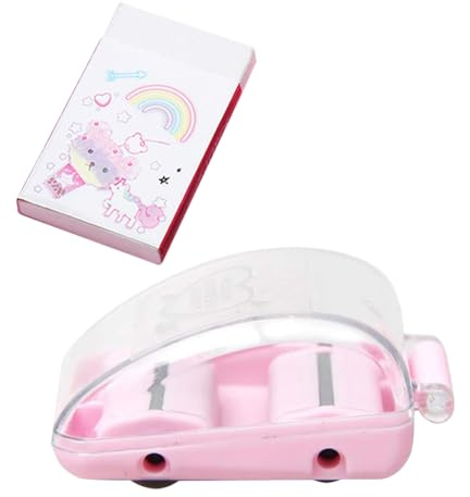 VILLFUL Pulitore Portatile per Scrivania con Rullino, Raccoglitore di Briciole in Plastica Leggera e Compatta, per Ufficio e Casa, Design Adorabile Rosa