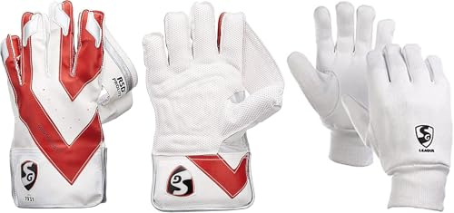 SG RSD Prolite Premium Cricket-Wicket-Handschuhe und Innenbein-Handschuhe, volle Größe, Erwachsene