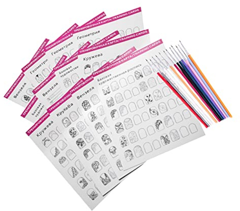 Homoyoyo Práctica De Arte De Uñas Plantilla De Dibujo y Bolígrafo Delineador Para Manicura Profesional y Principiantes