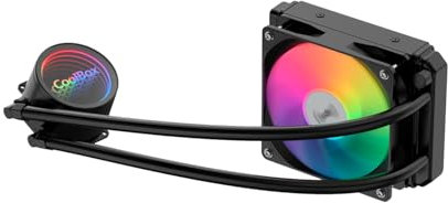 CoolBox Infinity Liquid120 Refrigeración Líquida PC 120mm con Iluminación ARGB Efecto Infinito, Sin Mantenimiento, TDP Hasta 180W, Compatible con LGA1700 y AM5, Silenciosa. Negro