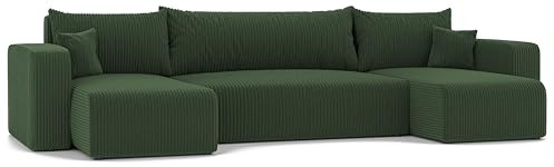 U Form Wohnlandschaft mit Schlaffunktion und Bettkasten 318 x 145 cm | 318 x 145 x 79 cm, Viel Platz, Schlaffunktion, Wohnen und Schlafen, Integrierter Bettkasten