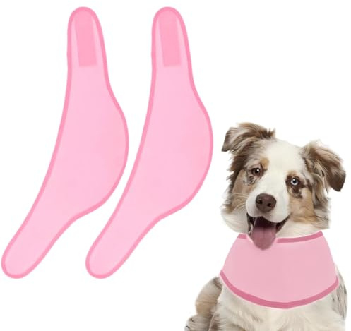 Valicaer Dog Cooling Bandana Collar 2-Pack,Adjustable Ice Scarf for Summer Heat Relief, Breathable Cooling Collar for All Cute Dog Breeds (Pink, Medium)