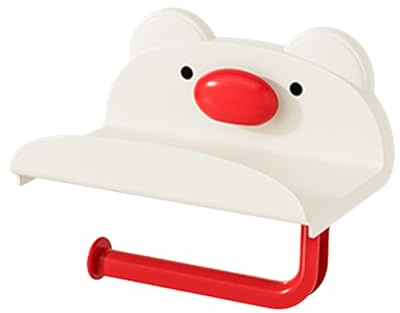 Support de papier toilette à ventouse, porte-serviettes pour salle de bain, porte-serviettes en ABS avec étagère pour téléphone pour salle de bain, cuisine et maison, 19 x 12 x 16 cm