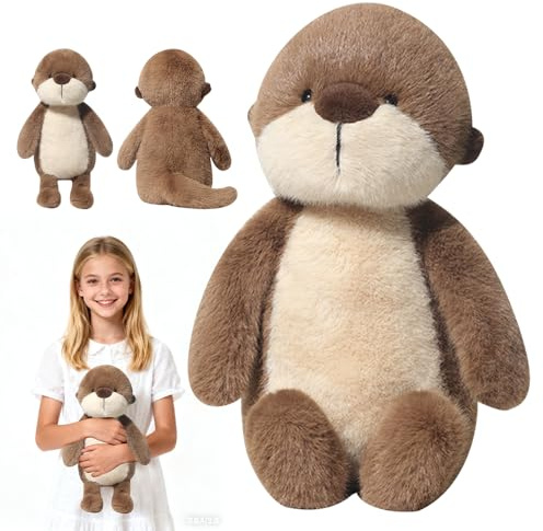 Mineup 36cm Kuscheltier Otter Plüschtier, Otter Kuscheltier Zum Kuscheln & Spielen Plüsch Spielzeug, Baby Otte Kissen Kuscheltie Flauschig Geschenke Für Kinder Geburtstag Weihnachten