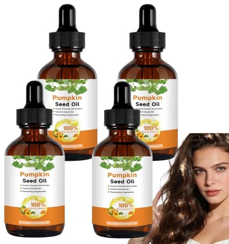 Olio di semi di zucca biologico spremuto a freddo per la cura della pelle, olio per la crescita dei capelli per capelli diradamento idrata pelle, viso, unghie e corpo, favorisce la crescita delle