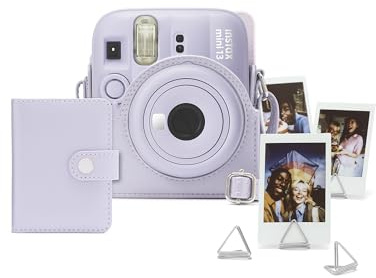 Kit d’Accessoires pour Appareil Photo instantané Instax Mini 13 Contenant Un étui prêt à photographier, Un Mini Album et des Clips Photo, Violet Rêveur