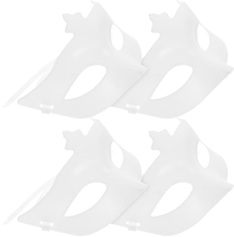 YARNOW 10 Pièces Masque Demi-facial Blanc Léger et Respirant en Plastique pour Fête à Thème et Cosplay, Masque à Décorer pour Bal Masqué et Soirée Costumée