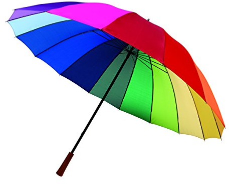 inspi Regenbogen Partnerschirm Golfschirm Regenschirm, Mehrfarbig, XL, 131 cm, farbig, extra groß, Modern, Bunt, Extra groß, Modern