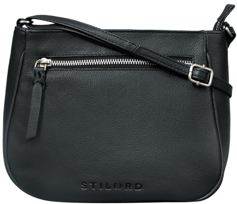 STILORD Samira Bolso de Hombro Mujer Piel Pequeño Bolso Bandolera Vintage Bolso Diario para Ciudad Ocio Cuero Color:Negro