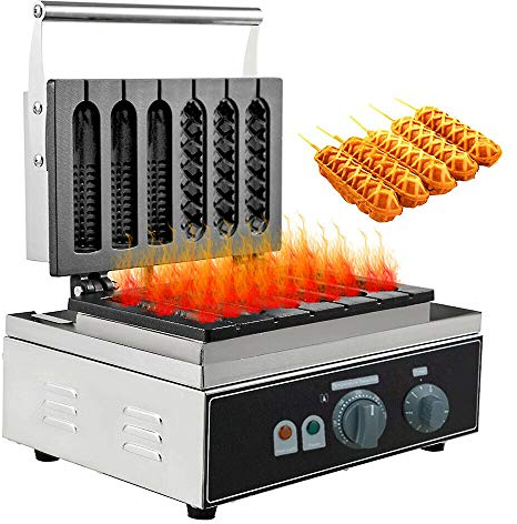 Fayelong Hot Dog Waffeleisen Kommerziell Lolly Französisch Hotdog rostfreier Toaster Waffeleisen Edelstahl-knusperiger Backen-Mais-Hund Muffinwurstwaffeln Non-Stick