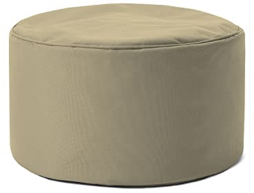 Lumaland Sitzsack Pouf (50 L) | Kompakter Sitzsack mit 3-in-1-Funktion: bequemer Hocker, praktisches Tischchen & stylischer Fußschemel für in- & Outdoor I Mit Flexibler EPS-Füllung | Ø 25 x 45 cm