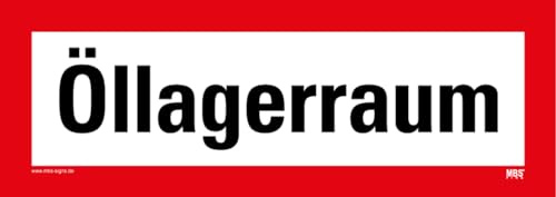 Aufkleber Hinweis „Öllagerraum“ Schild Folie selbstklebend ähnl. DIN 4066 | Größen wählbar Made in Germany, Größen Name: 14,8x42 cm