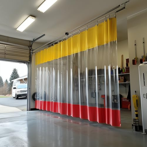 AKON Curtain Track Industrial Divider Curtains | Partition Space Quickly | Curtain Track Included | Quick Rolling and Easy to Clean | Divide Work Areas Quickly Customized Curtains Vinyl