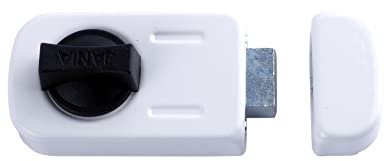 BAUSTER® Verrou supplémentaire de surface 50/60 mm - Serrure supplémentaire pour porte d'appartement, Fermeture Porte, Serrure supplémentaire (blanc)