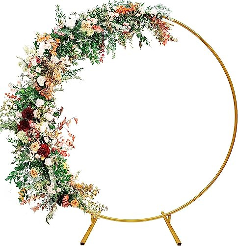 2M Metall-Ballonbogen-Kit,DIY gebogener Bogen,Eisen-Hochzeitsbogen,DIY-Metall-Rundballonbogen-Girlande,runder Ring-Ballonbogen-Kit,Blumendekoration für Geburtstagsfeier,Hochzeit, Weihnachten