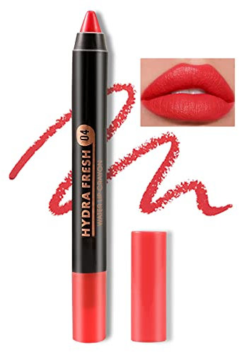 Boobeen Matte Lip Crayon Lipstik Pencil Vellutato Cremoso Matte Lip Liner Copertura completa Alto Pigmento Impermeabile Lunga Durata Rossetto per Donne, Colore Labbra Opaco con Finitura Liscia