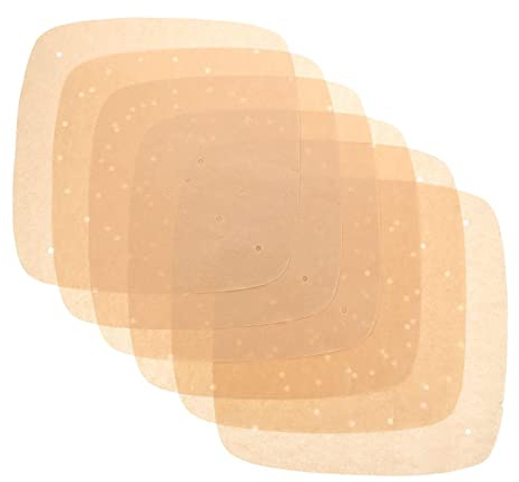 Air Fryer Parchment Liners Square Oven Liners Pads Baking Mats Perforated Non Stick 100 Pieces Air Fryer Replacement Sheets for Kitchen Appliance