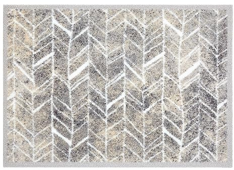 Rutschfeste Sauberlaufmatte innen - Fischgrät Linien 50 x 70cm (Rechteckig) | Miabella Türmatte rutschfester Läufer Wohnraum Fußmatte extrem saugfähiger Küchenläufer waschbar bei 30°C Schmutzfangmatte
