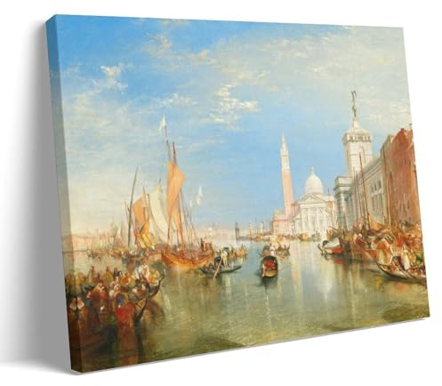 NGANOH Venice - The Dogana And San Giorgio Maggiore by J. M. W. Turner Canvas Printed Poster Art Print Wall Photo Paint Hanging Picture Family Bedroom Decor Gift 12x18inch(30x45cm)