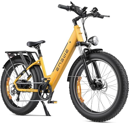 ENGWE MTB Electric Bikes for Adults E26 ST Electric Bicycle 26 x4 Fat Wheels, 48V 16AH Battery, Urban Commuter Ebike, 7-Speed Hydraulic Disc Brake (Yellow)