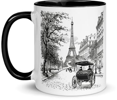 Tasse Paris Eiffelturm Frankreich Souvenir Reisebecher Denkmäler Design Romantik Eleganz Deko Kaffee Stadt Licht Tee Geschenk Original Kunst Frankreich Romantisch (Retro-Eiffelturm)