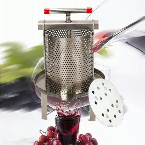 Manuelle Honigpresse Haushalt Extraktor Tangential Obstpresse und Zerkleinerer Obstweinpresse Edelstahl Käse Kräuter Obst Wein Manuelle Presse Fässer Presse Maschine für Saft, Gemüse, Wein,