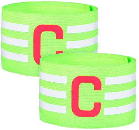 Happyyami 2stücke Elastische Kapitänsbinde Fußball Grün Atmungsaktives Polyester Sicherer Sitz Ohne Verrutschen Mit Klettband Sichtbar Langlebig Für Mannschaftssport