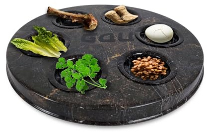 Fenzo Traditional Passover Seder Plate Elegant Metal Judaica Kaarah Tray with 6 Sections for Pesach Decorative & Functional Seder Plate Jewish Gift (Style 1)