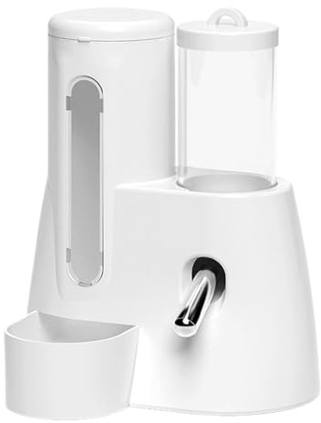 Automatic Hamster Feeder | Automatic Food Dispenser Cage Water Bottle | 2 in 1 Ferret Cage Accessories, Food Container Leakproof for Small Animals