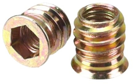 Vroxdrez Dadi di Avvitamento M4 x 10 mm, 40 Inserti Filettati in Legno con Filettatura M4, Dadi Filettati Zincati, Inserti Esagonali, per Assortimento Mobili Legno