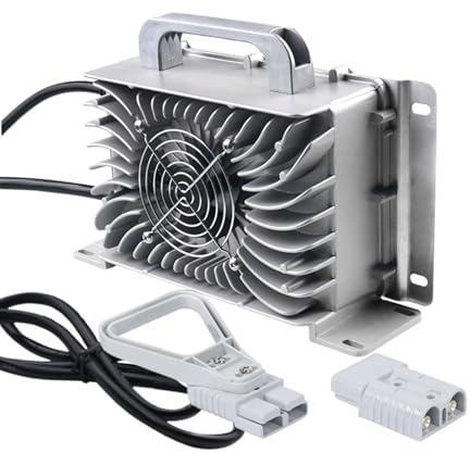 WLEJSL Chargeur de Batterie Plomb Acide Intelligent 1200 W 24 V 40 A, Entièrement Automatique, Étanche IP67, pour Transpalette Électrique 24 V et Élévateur à Ciseaux,A1,120A