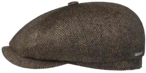 Stetson Hatteras Cashmere Schirmmütze Fischgrat Made in Germany Herren Winter braun 58 cm