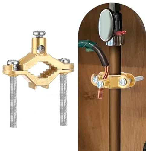Oniissy Copper Alloy Ground Clamp Set for Water Pipes & Steel Conduit - 1/2 to 1 Inch Pipe Bonding Clamps with Screws for Electrical Grounding Wire Connection(1PCS)