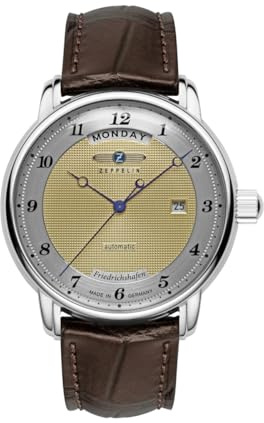 Zeppelin 8562-5 Herrenuhr mit Lederband Serie Friedrichshafen Automatik Wochentag