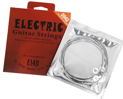 6 x Hartstahlkern-Saiten .009-.042 6-Saiten-E-Gitarren-Zubehör Sound Electric Einfache Installation