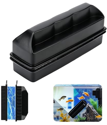 TOUKBEAU Magnetic Aquarium Glass Cleaner, Magnetic Fish Tank Cleaning Tool | Scratch-Free Double-Sided Algae Scrubber Brush, Algae Magnet Window Cleaner Safe for Glass, Acrylic, Terrariums, Windows