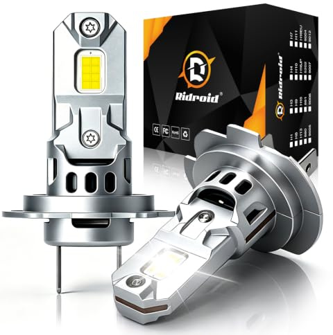ridroid H7 LED Headlight Bulb Kit Canbus Plug & Play 6500K White, 26000LM | 40W, High Beam / Low Beam, Wireless Easy installation 1:1 Mini Size as Halogen, Canbus Error Free, IP68 Waterproof