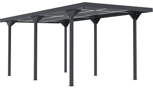 X-Metal Carport Autoportant en Acier Galvanisé, Anthracite, 229 kg, 284x546x238 cm, Résistant aux Intempéries