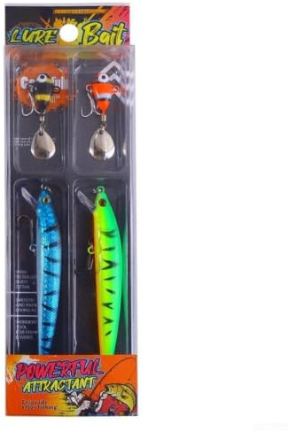 Lot de 4 appâts durs coulant 7 cm 8 g D-Eye Wobble (Style E 4 pièces)