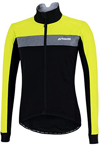 Airtracks Herren Winter Fahrradjacke Pro Team - Softshell Radjacke - Warm - Winddicht - Wasserdicht - Atmungsaktiv - Reflektierend