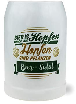 Bavariashop BierkrugBier = Salat, 0.5 Liter, Zünftige Geschenkidee für Sammler und Bierfans
