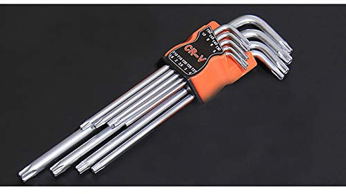 Juego de herramientas de llave hexagonal Allen, juego de 9 llaves hexagonales de cabeza Torx, kit de herramientas de reparación para electrónica, bicicletas, electrodomésticos, maquinaria, automóvil