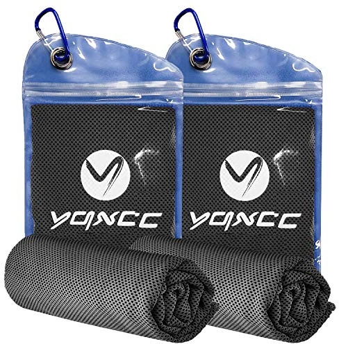 YQXCC 2 Stück Kühlendes Handtuch 120x30cm, Eiskühlung für Nacken & Gesicht | Weiches, Atmungsaktives Mikrofaser-Kühltuch, perfekt für Fitnessstudio, Yoga, Golf, Laufen, Camping und heißes Wetter