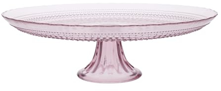 Fortessa Jupiter Vintage Glassware Collection, soporte para tartas, color rosa