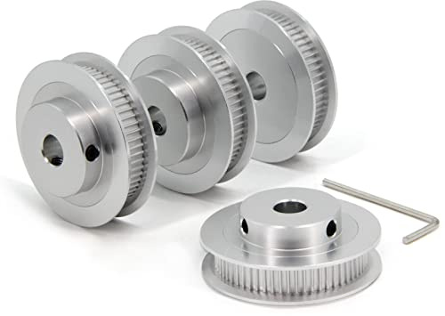 Yeebyee 4 Stück 2GT Riemenscheibe 60 Zähne 8mm Bohrung 60T Zahnriemenscheibe Synchronrad Aluminium für Breite 6mm Riemen 3D-Drucker Teile
